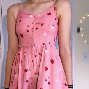 pink strawberry romper